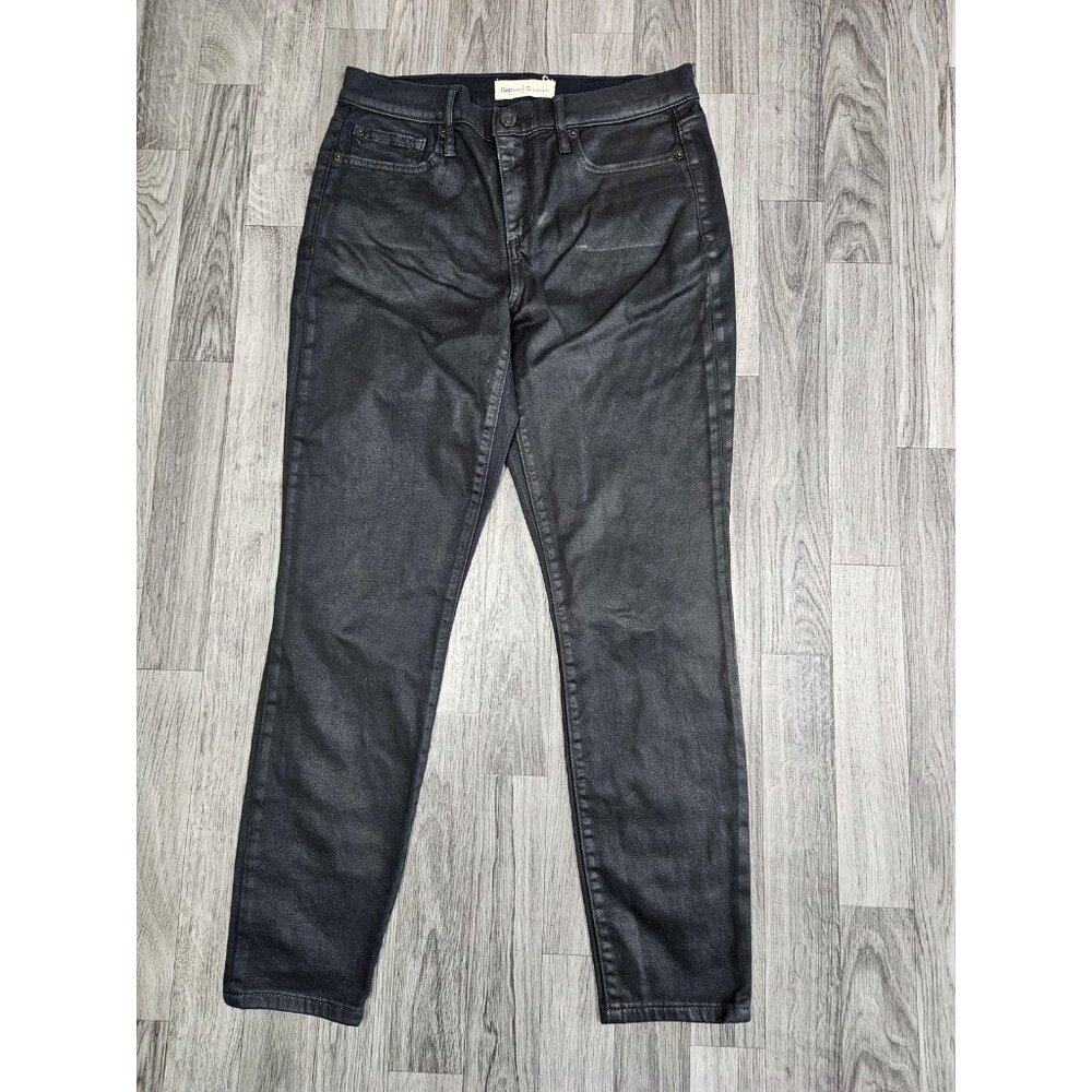 Gap 1969 Jeans Womens 29 Black True Skinny Mid Rise Stretch Denim Pants